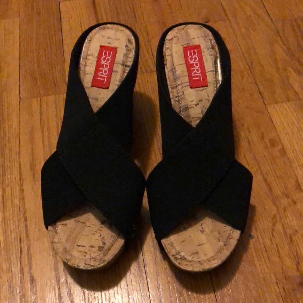 Black Wedge Heels